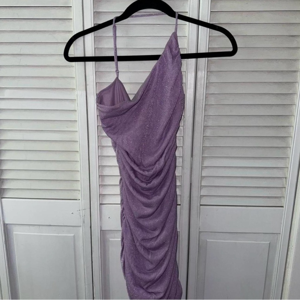 Lucy in the Sky Lilac One-Shoulder Dress
